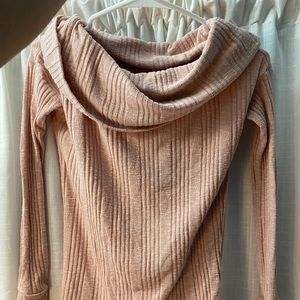 Pink off shoulder ish long sleeve